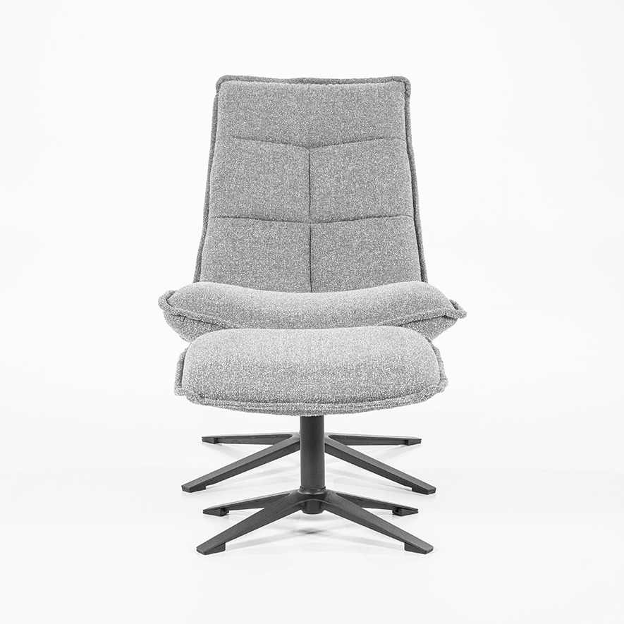Fauteuil Marcus met voetenbank- licht grijs Baquer - Afbeelding 5