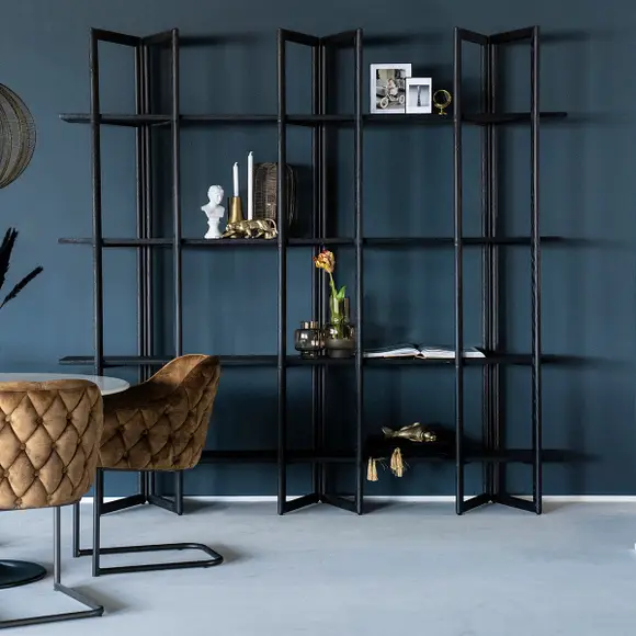 Boekenkast Oak Eikenhout met 4 planken - Zwart - Afbeelding 3