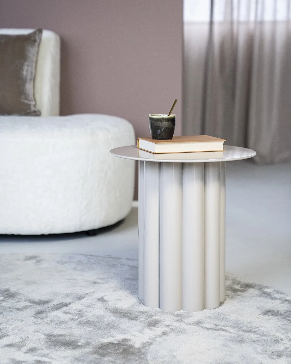 Bijzettafel Olympa Metaal Ø33cm - Beige