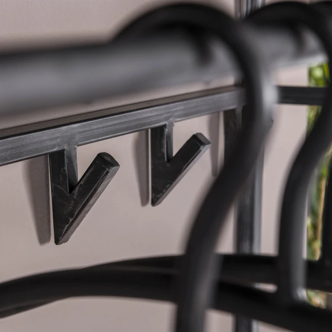 Kapstok Yucon Acaciahout met 12 haken en plank - Zwart Showmodel - Afbeelding 3