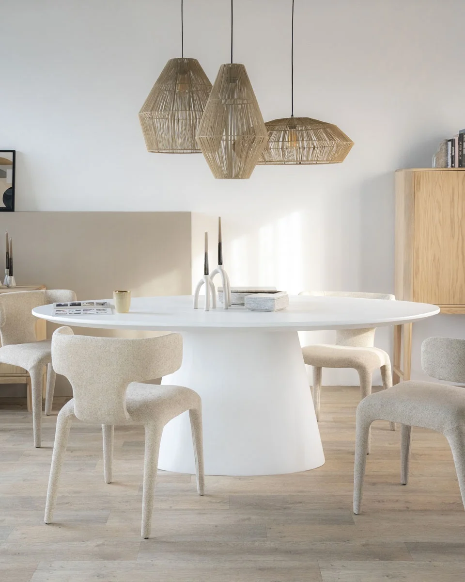 Ovale Eettafel Elin 200 x 110 cm - Wit