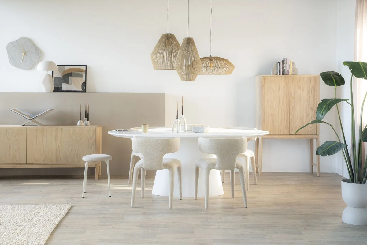 Ovale Eettafel Elin 200 x 110 cm - Wit - Afbeelding 2