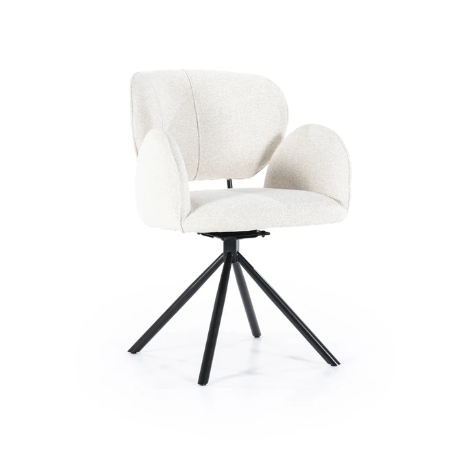 Draaibare Eetkamerstoel Rosalin - Beige - Afbeelding 17