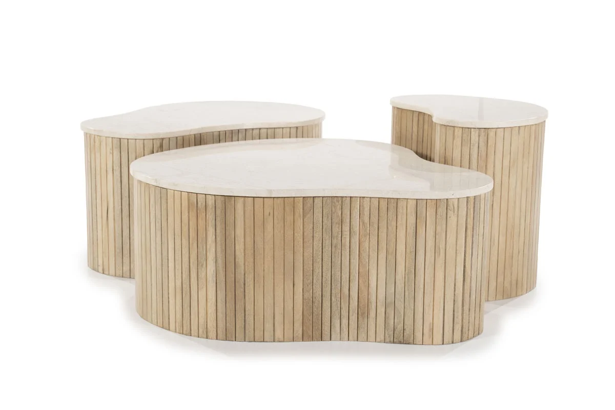 Salontafel Kira Medium Mangohout en Marmer - Afbeelding 5