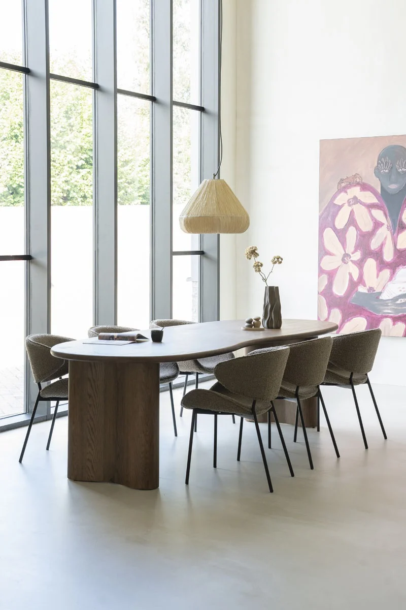 Organische Eettafel Josh 250 x 110 cm- kleur Bruin