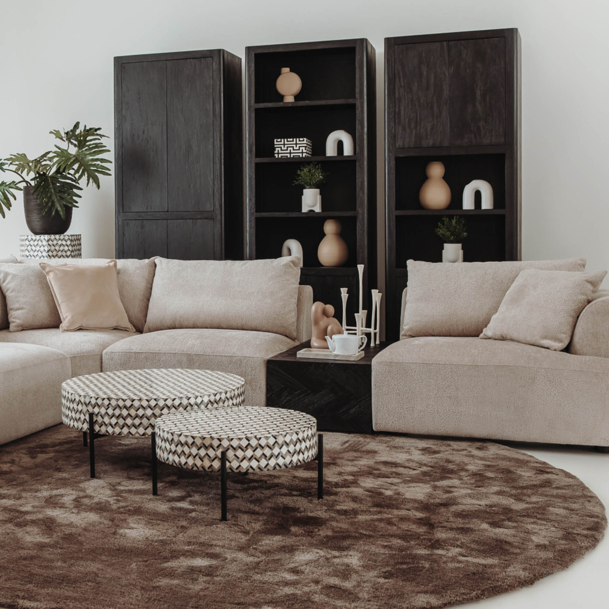 Boekenkast Tenna Mangohout 220 x 80 cm - Zwart - Afbeelding 8