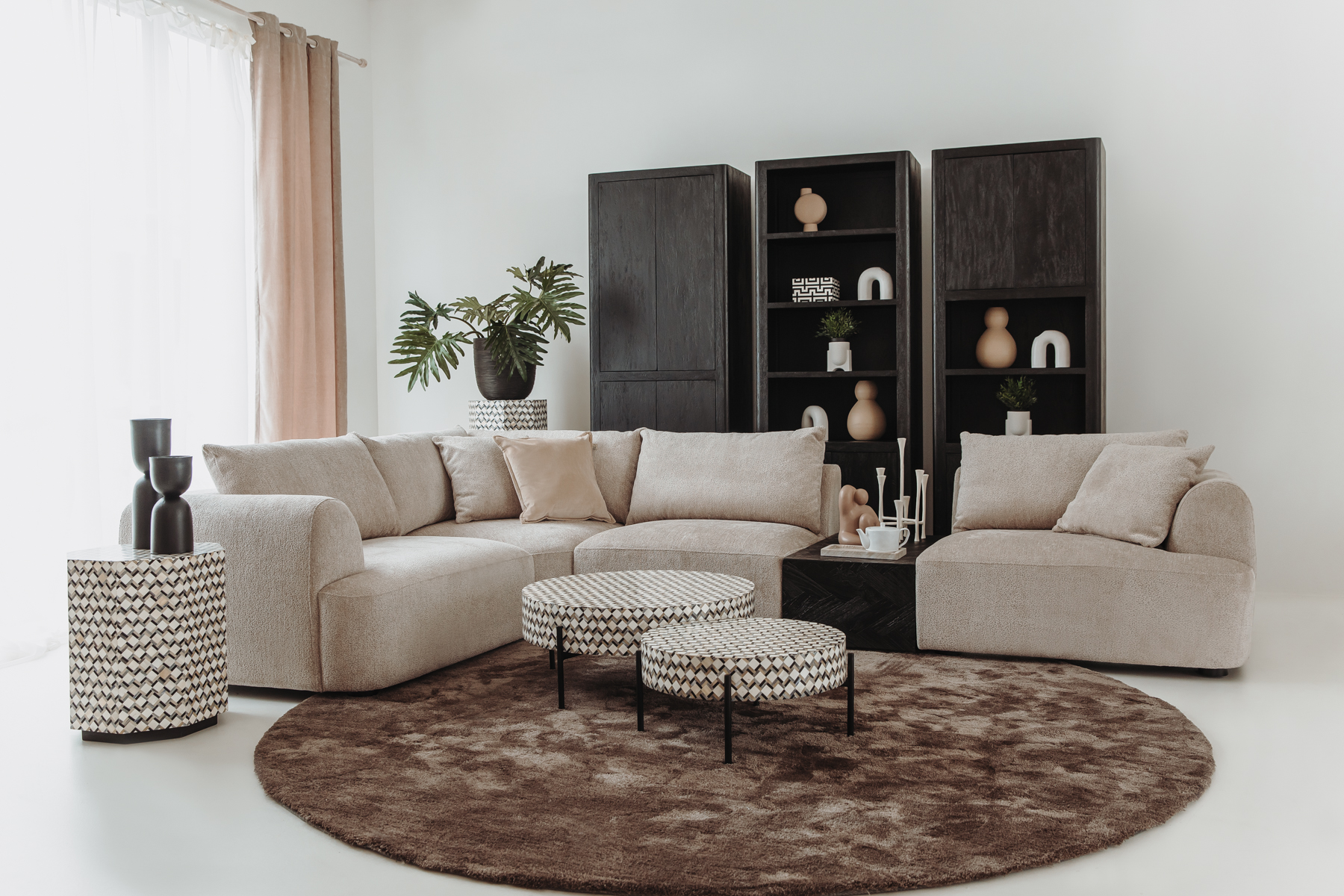 Boekenkast Tenna Mangohout 220 x 80 cm - Zwart - Afbeelding 6