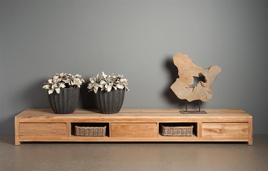 TV-meubel Corona Teak 300 cm - Afbeelding 2