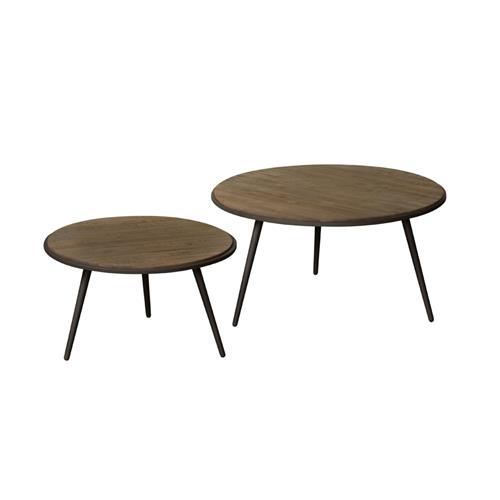 Bijzettafel Rolo Teakhout set van 2 stuks - grey