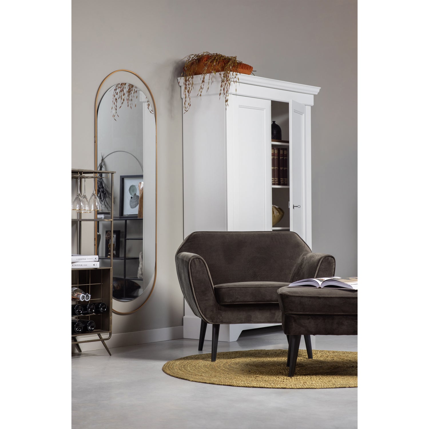 Hocker Rocco Fluweel Groen - Afbeelding 2