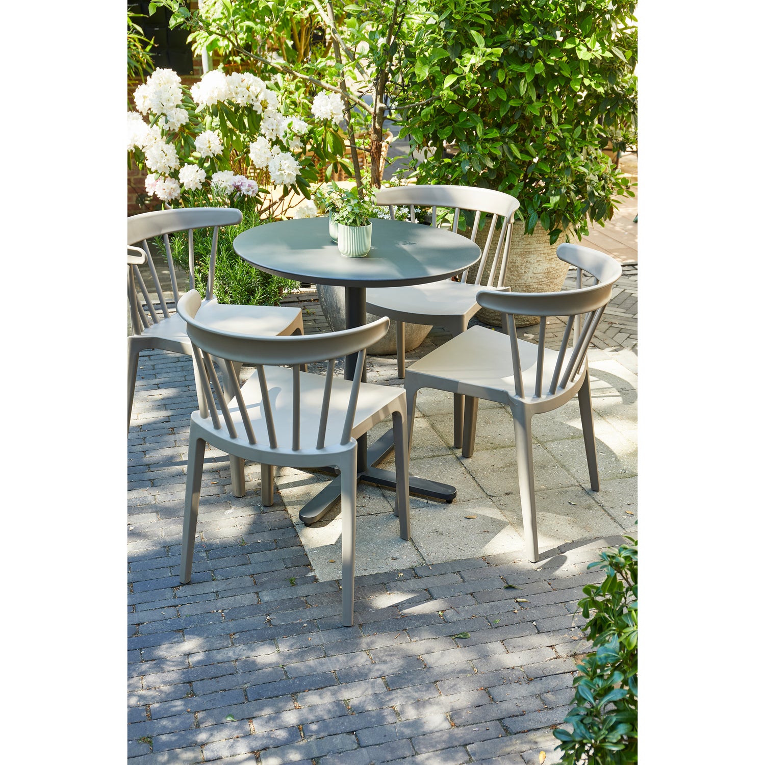 Tuinstoel Bliss Spijlen Kunststof Paars - Taupe - Afbeelding 3