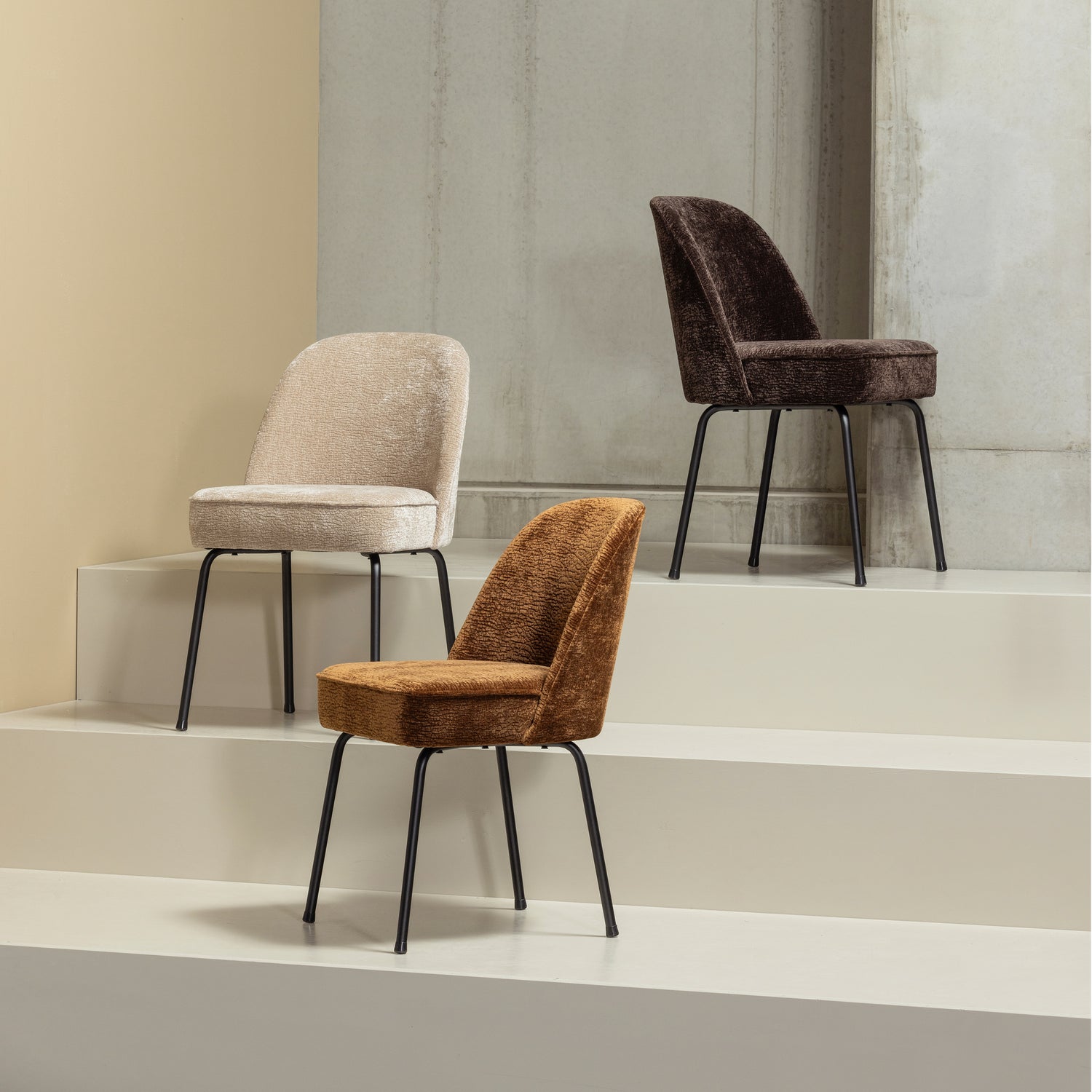 Eetkamerstoel Vogue Chenille - Middenbruin - Afbeelding 2