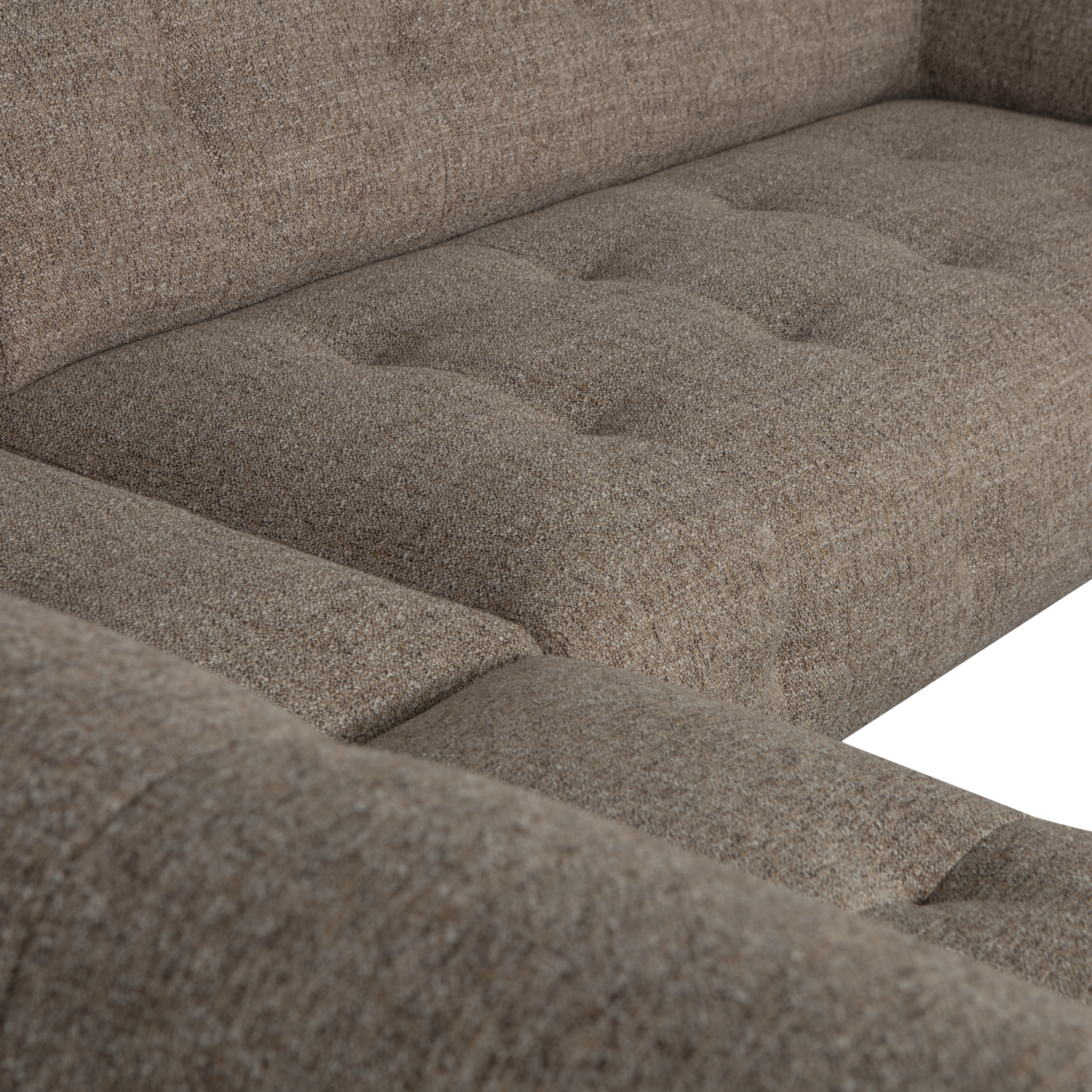 Lloyd hoekbank links grof geweven donkerbruin melange - Afbeelding 4