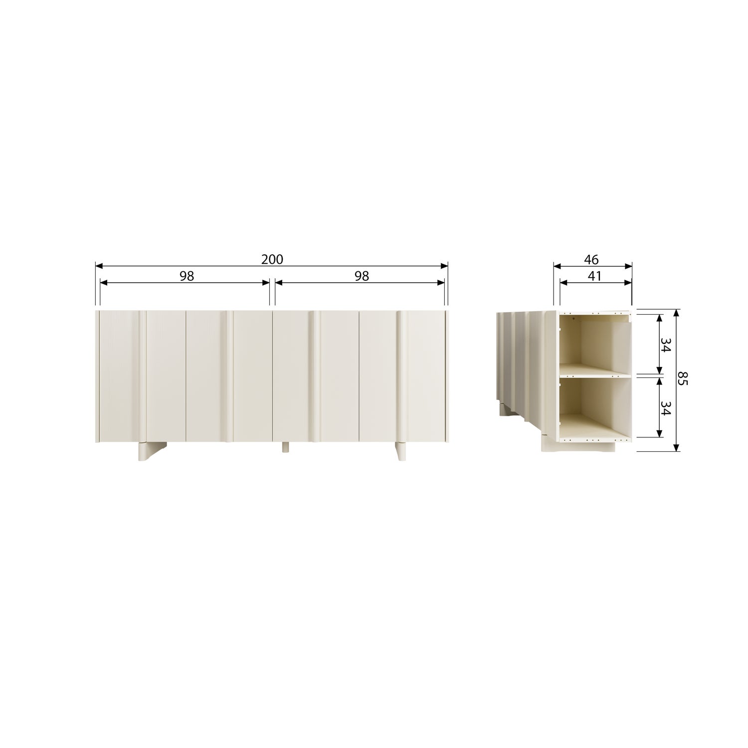 Dressoir Basu Grenen - Dust - Afbeelding 8