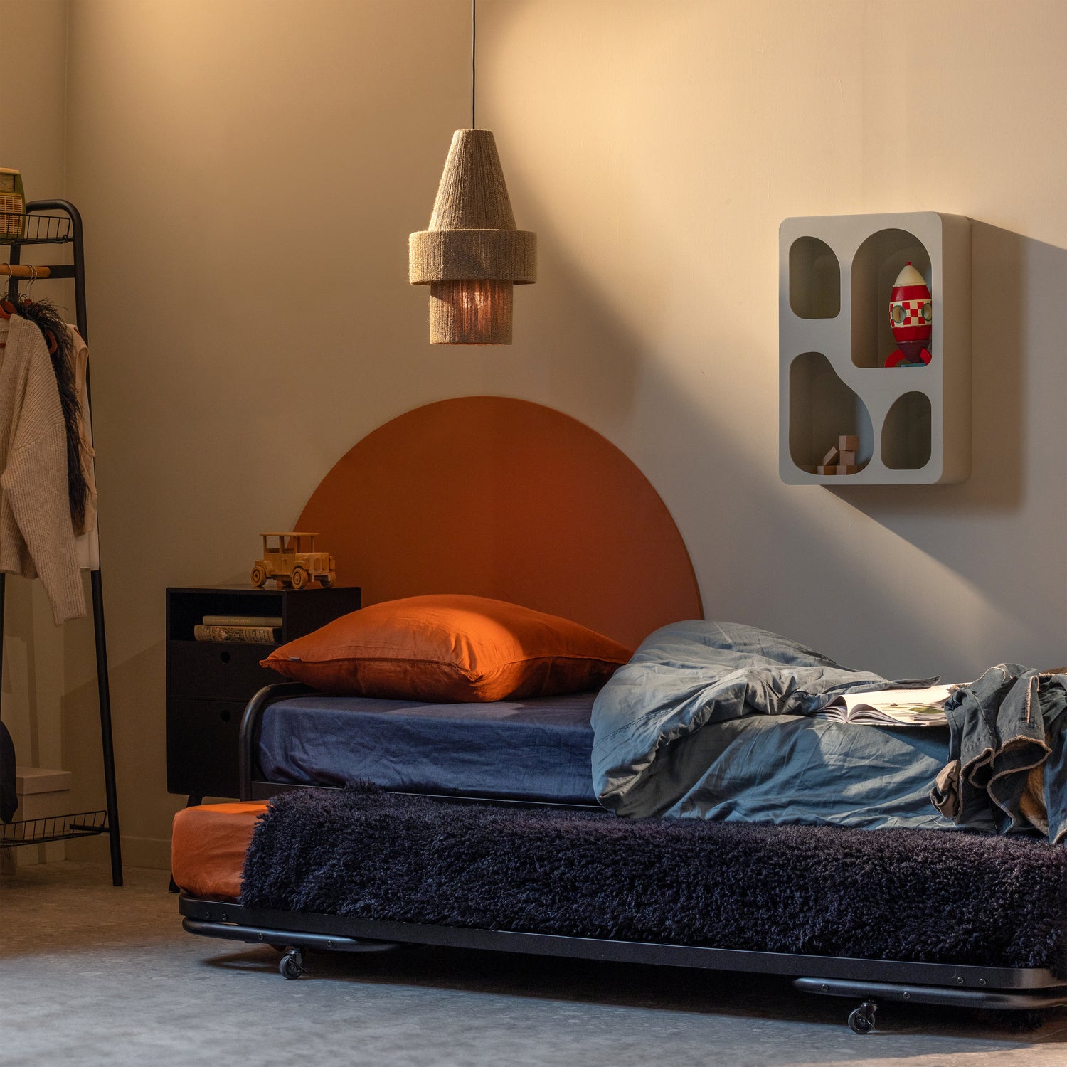 Eenpersoons Lucy Onderschuifbed 90x200 cm - Metaal Zwart - Afbeelding 3