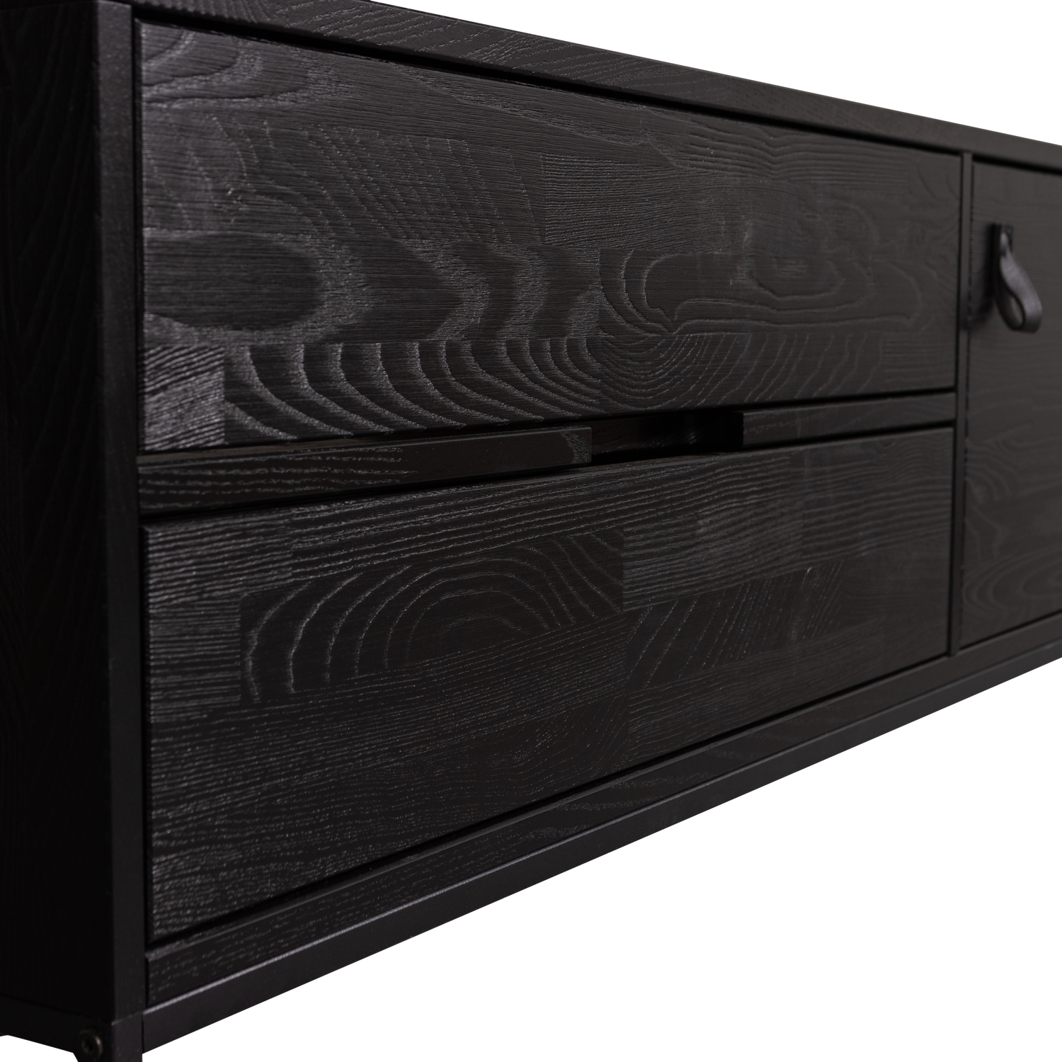 TV-meubel Silas Grenen, 120cm, kleur Zwart - Afbeelding 5