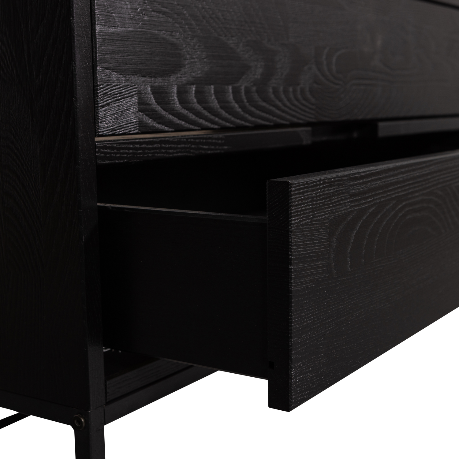 TV-meubel Silas Grenen, 120cm, kleur Zwart - Afbeelding 6