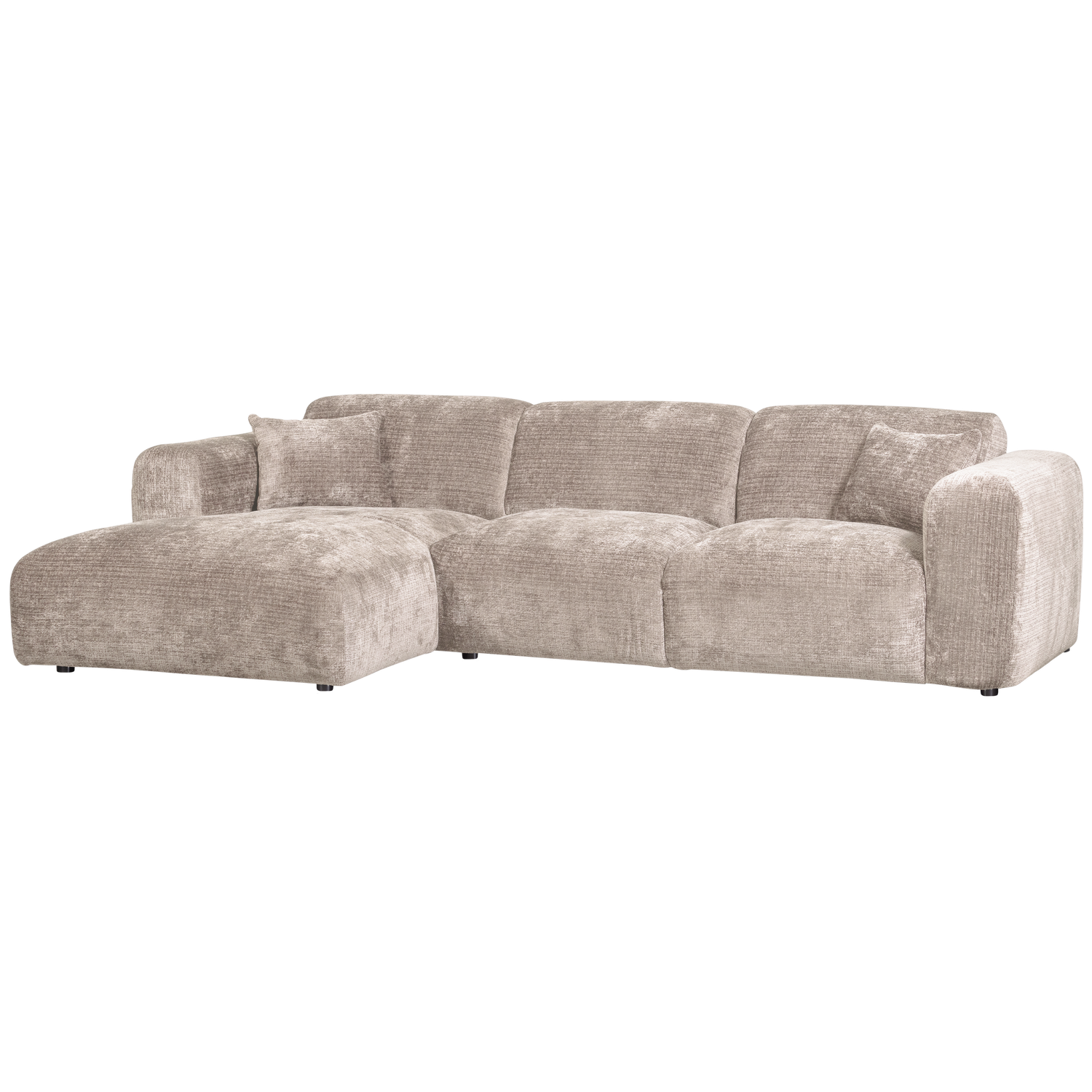 Cloud Loungebank links geweven chenille naturel