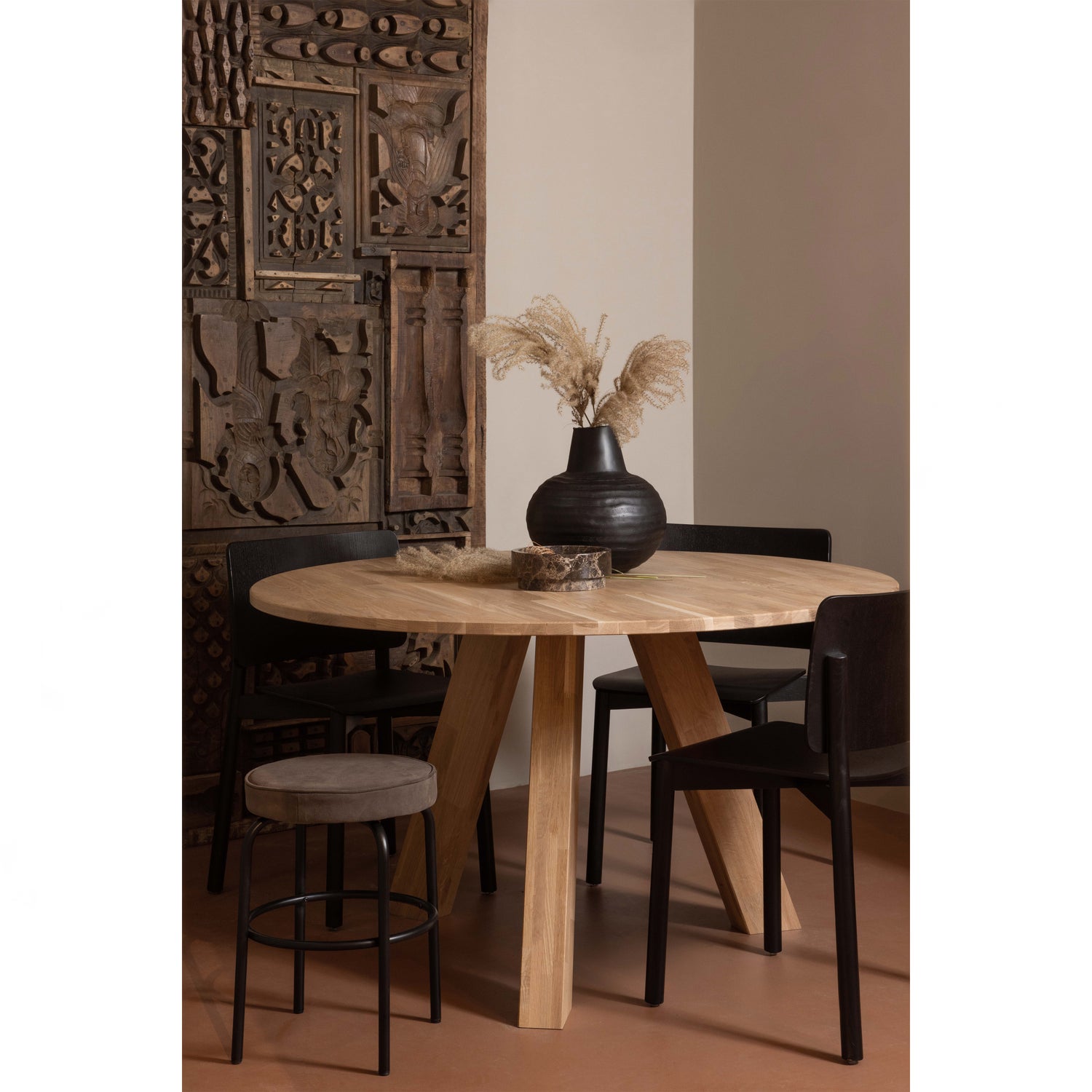 Ronde Eettafel Rhonda Eikenhout Ø129 cm - Naturel - Afbeelding 2