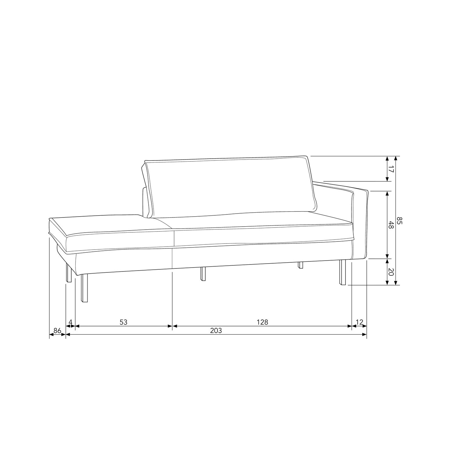 Rodeo daybed right velvet pistache - Afbeelding 3