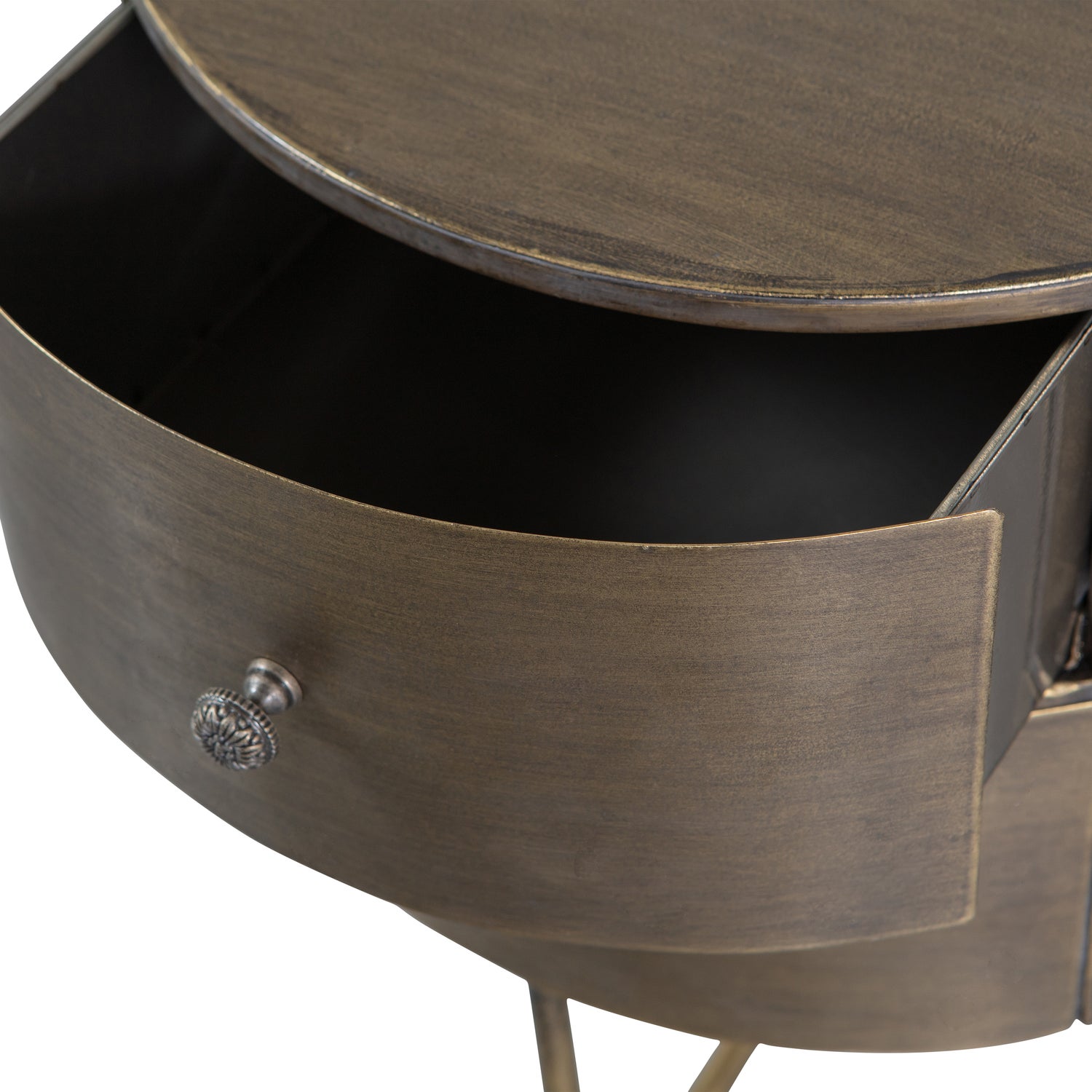 Nachtkastje Glossy Met 2 lades, kleur Antique Brass - Afbeelding 8