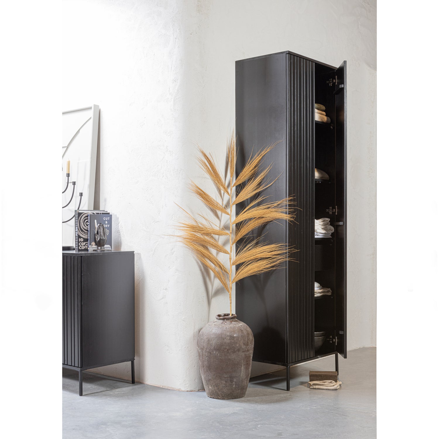 Opbergkast New Gravure 120 x 60cm - Zwart - Afbeelding 3