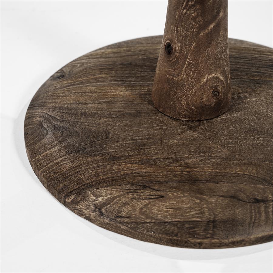 Bijzettafel Boogie Mangohout en glas 60 cm - Bruin - Afbeelding 7
