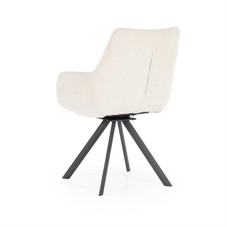 Draaibare Eetkamerstoel Bliss met armleuning- Beige - Afbeelding 15