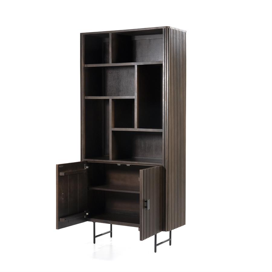 Boekenkast Remi Mangohout en Metaal 200 x 96 cm - Bruin - Afbeelding 40
