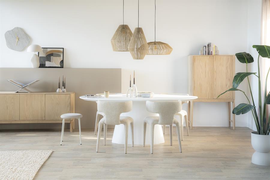 Ovale Eettafel Elin 200 x 110 cm - Wit - Afbeelding 12