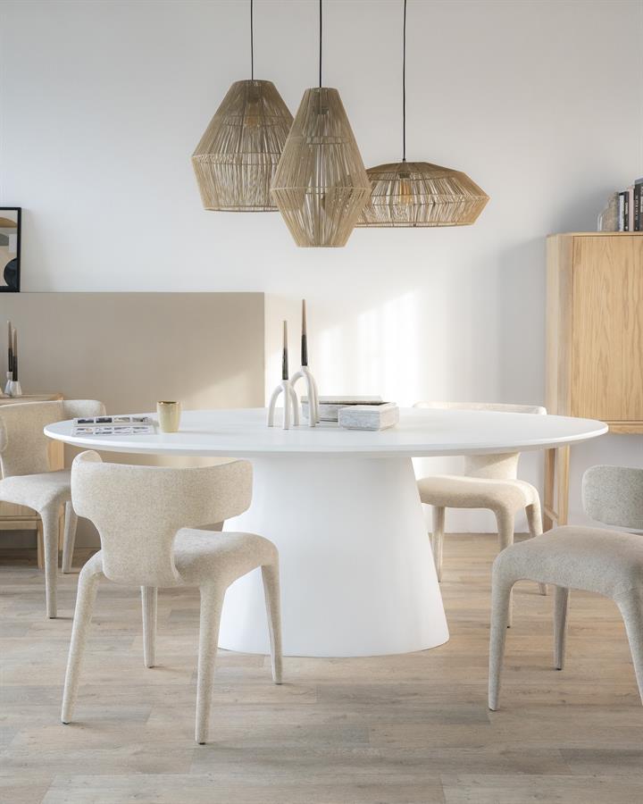 Ovale Eettafel Elin 200 x 110 cm - Wit - Afbeelding 13