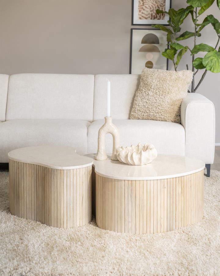 Salontafel Kira Medium Mangohout en Marmer - Afbeelding 16