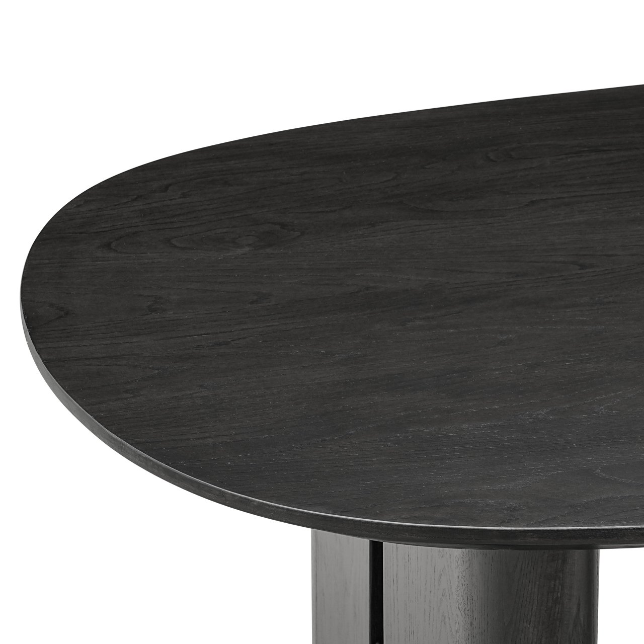Ovale Eettafel Durban 300 x 100 cm met verstelbare poten Eiken - Zwart - Afbeelding 3