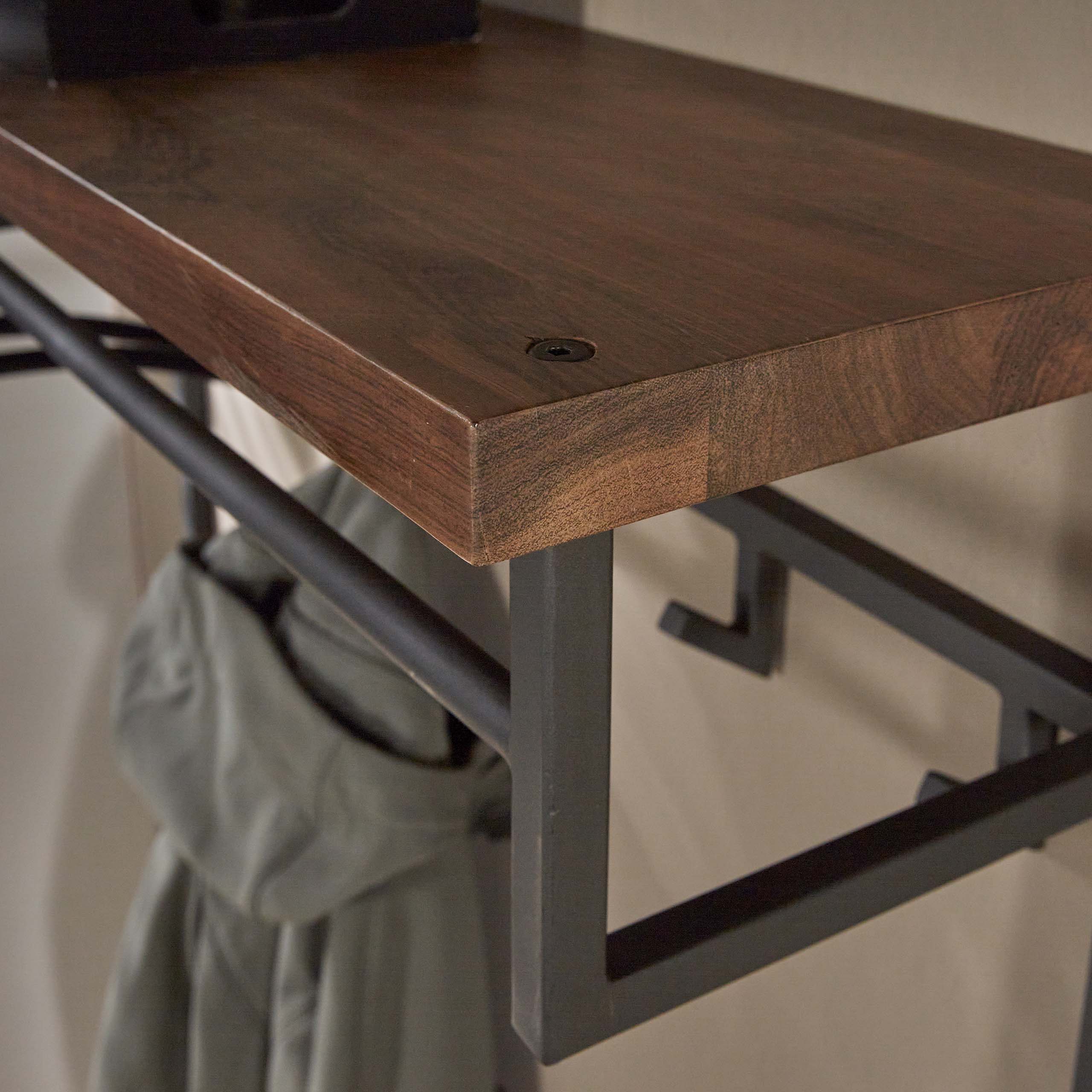 Kapstok Daytona Notenhout met 12 haken en plank - Afbeelding 3