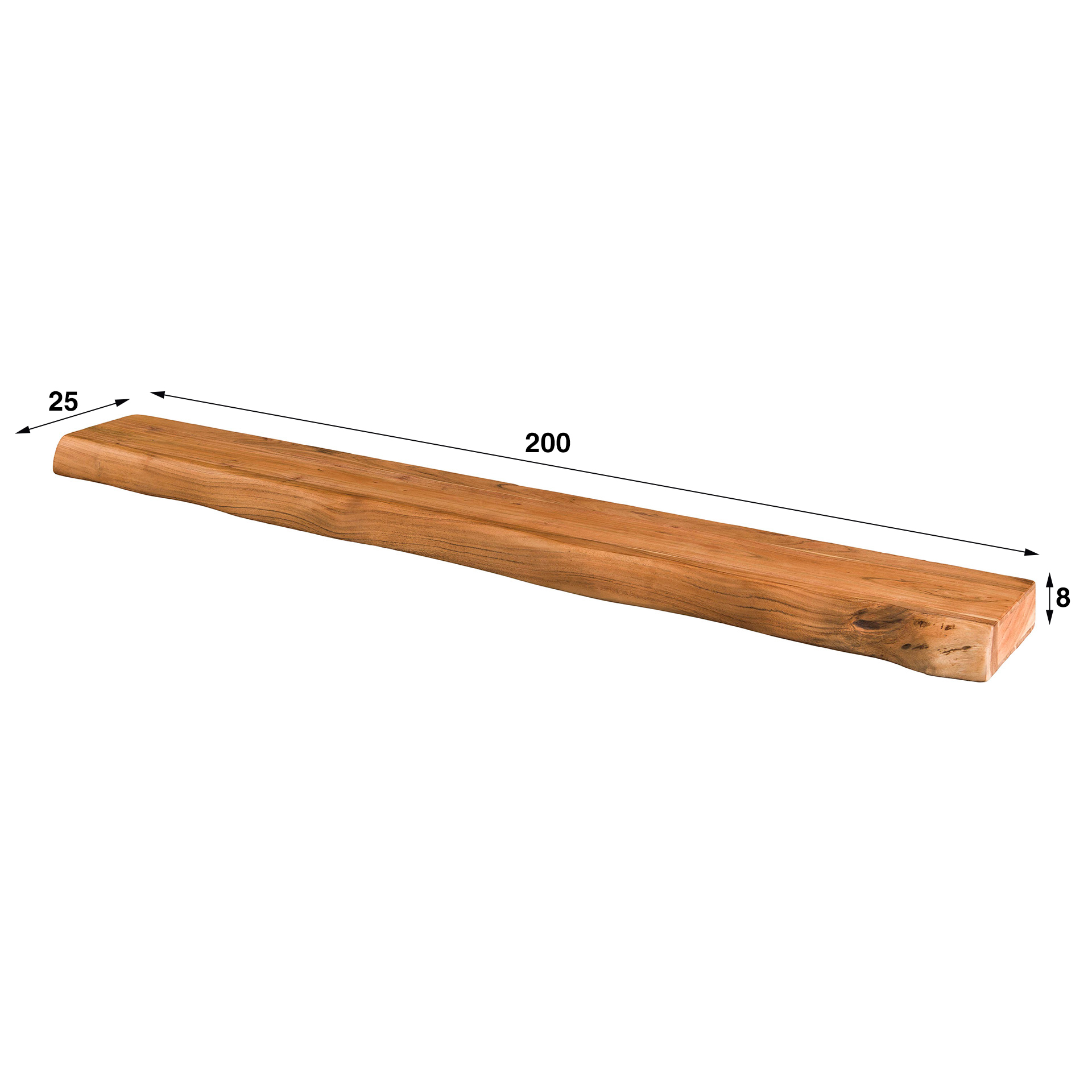 Wandplank/ TV-Meubel Tree Acaciahout - 200cm - Afbeelding 6