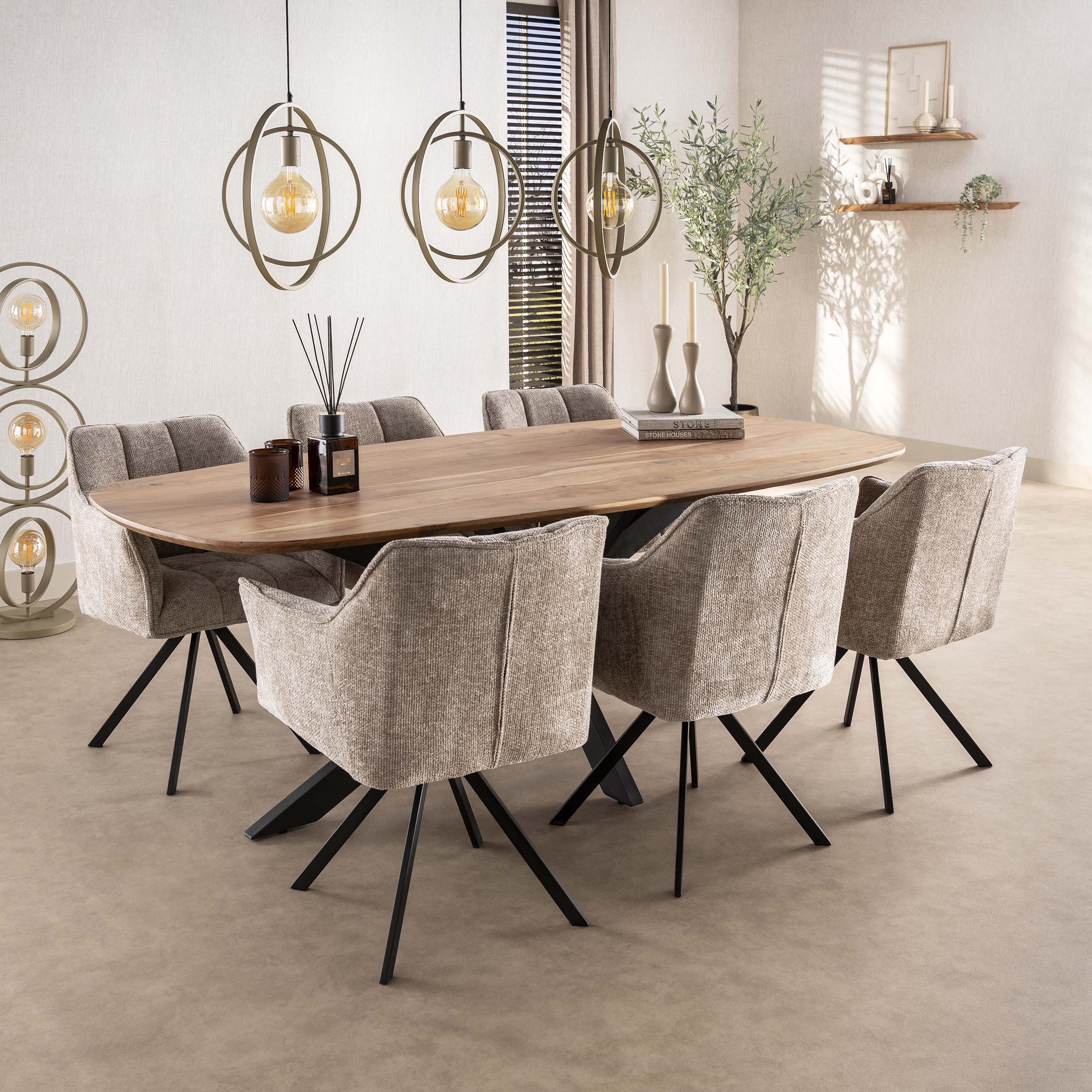 Deens Ovale Eettafel Arhus Solid 215cm - Acaciahout
