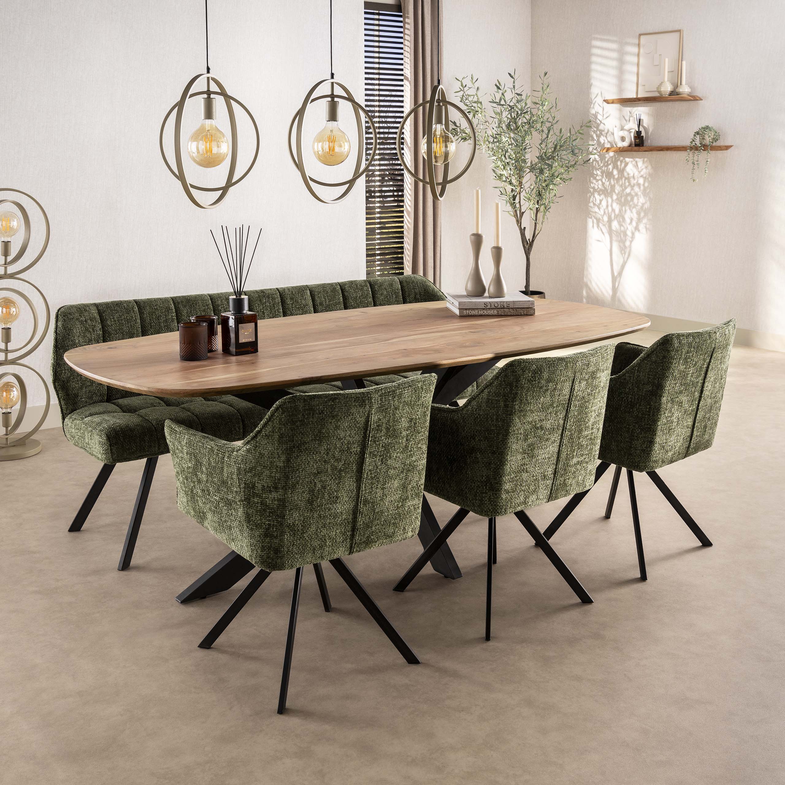 Deens Ovale Eettafel Arhus Solid 215cm - Acaciahout - Afbeelding 2