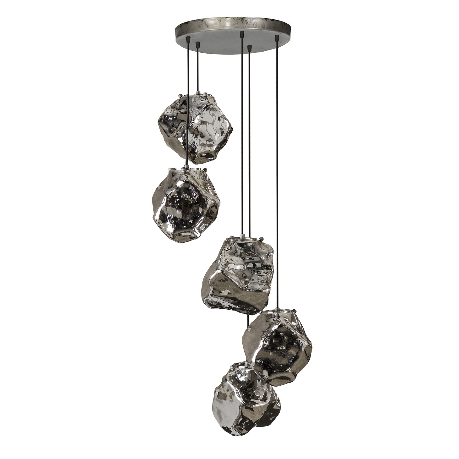 Hanglamp Rock Getrapt met 5 lampen Chromed Glass - Afbeelding 5